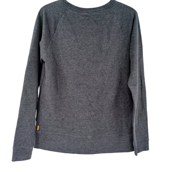 Lucy Dark Gray Crewneck Sweatshirt Heathered Relaxed Fit Boxy Athleisure S - Picture 2 of 8